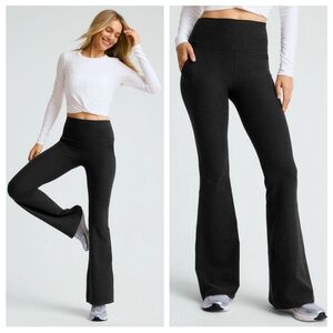 Beyond Yoga Spacedye All Day Flare High Waisted Pant Black Darkest Night Legging